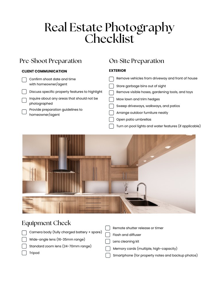 Real Estate Photography Checklist cover page